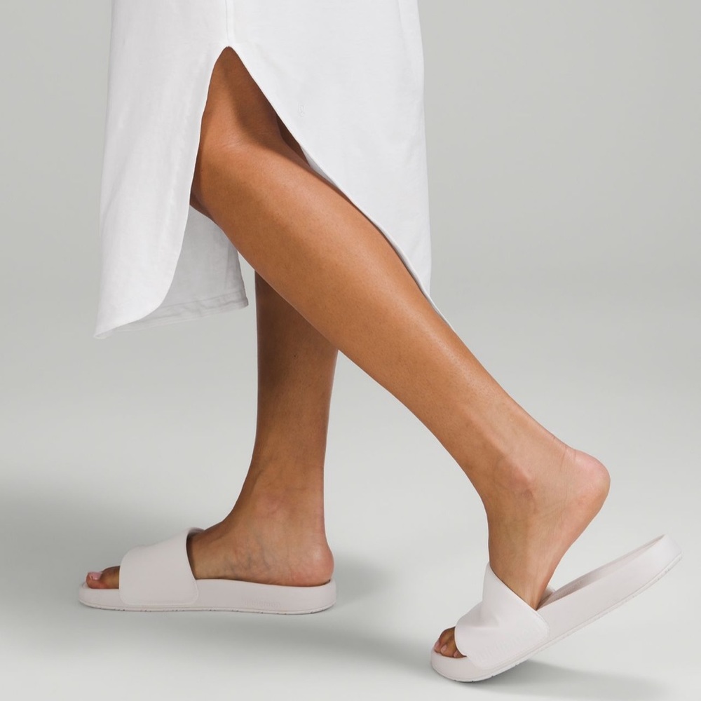 White Midi Length Dress with Slits